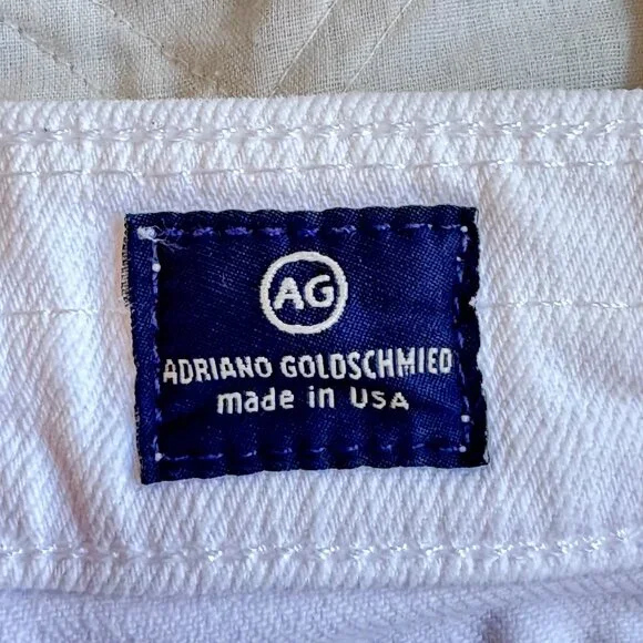 AG Adriano Goldschmied The Tomboy Crop Relaxed Straight Leg Jeans White Size 28 - Picture 10 of 12